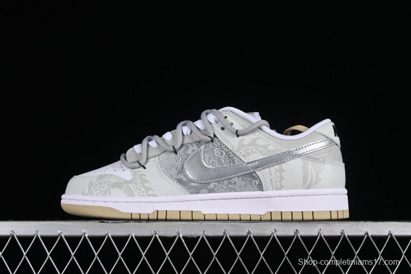 Nike Dunk Low SB Year of the Dragon Limited Edition Silk Patchwork Casual Skate Shoes - DV0833-100