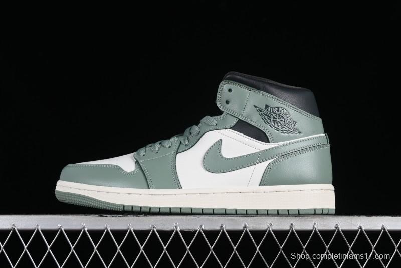 Nike Air Jordan 1 Mid AJ1 Basketball Shoes in Fresh Warm Green - BQ6472-130
