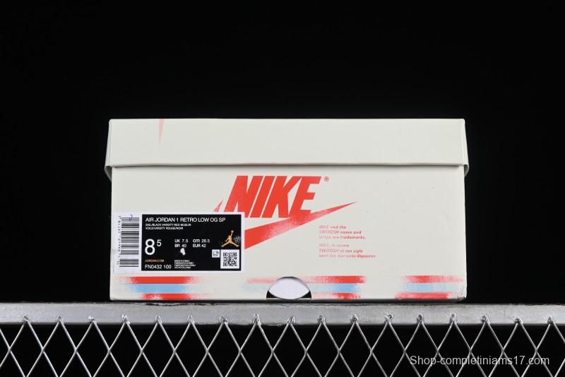 Nike Trophy Room x Jordan 1 Low OG "Away" Casual Sneakers - FN0432-100