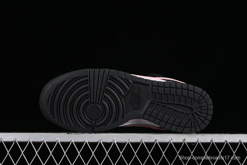 Nike Dunk Low Custom Deconstructed Strap Casual Sneakers in Black Pink - CW1590-100