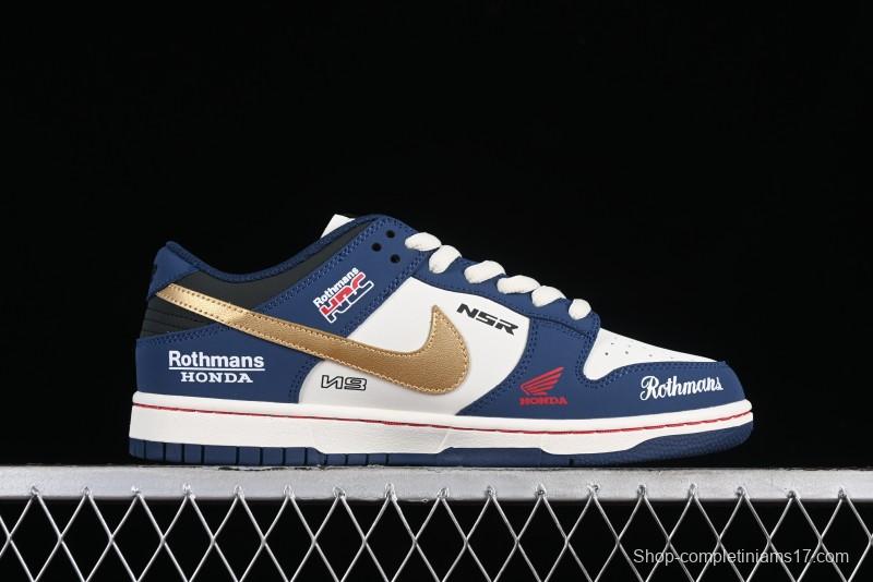 Nike SB Dunk Low Retro White Blue Collaboration Low-Top Casual Skateboarding Shoes - MU0232-365