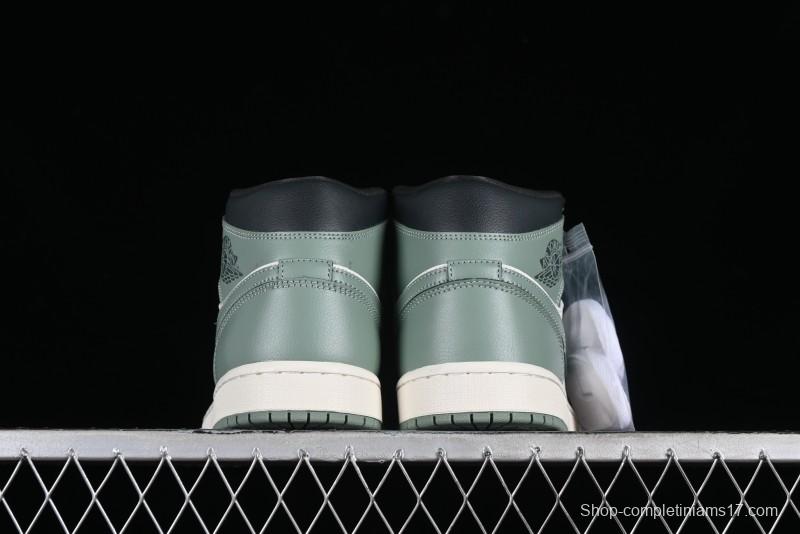 Nike Air Jordan 1 Mid AJ1 Basketball Shoes in Fresh Warm Green - BQ6472-130