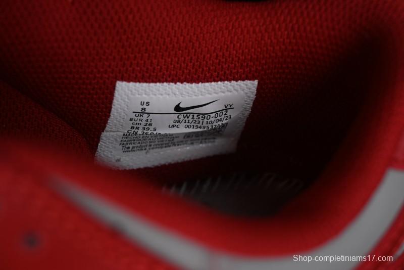 Nike SB Dunk Low Grey Red Colorway Low-Top Casual Skateboarding Shoes - CW1590-0002