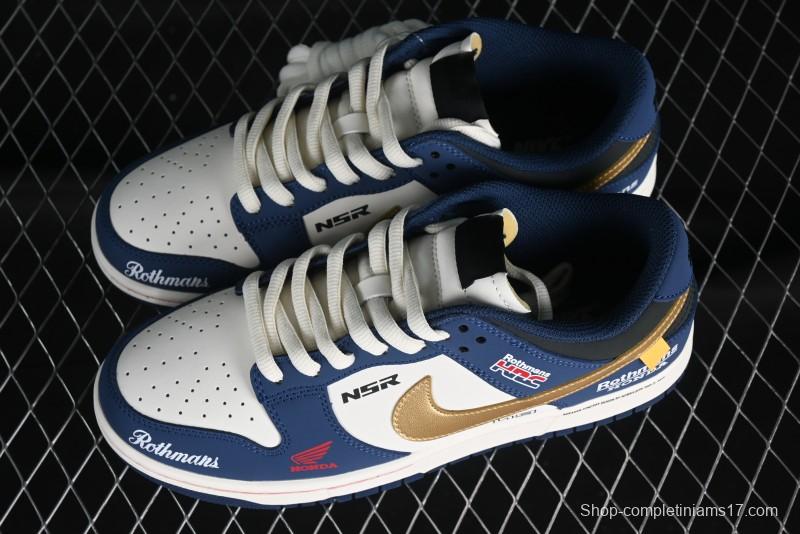 Nike SB Dunk Low Retro White Blue Collaboration Low-Top Casual Skateboarding Shoes - MU0232-365