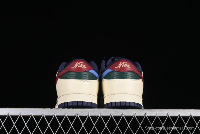 Nike SB Dunk Low Retro Skateboarding Shoes with Gorge Green and Red Swoosh Design - FV8106-361