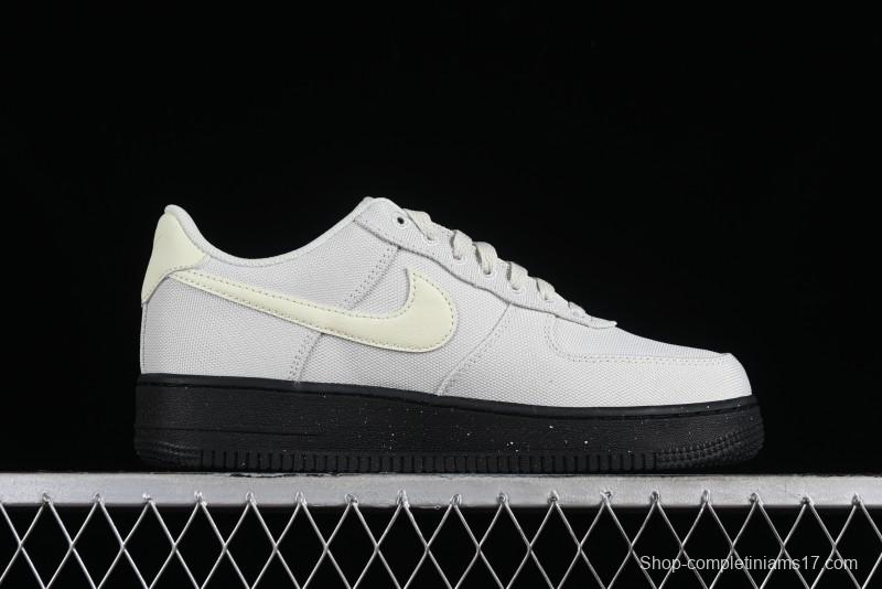 Nike Air Force 1 '07 Low White Black Canvas Casual Sneakers - FJ4160-002