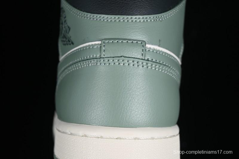 Nike Air Jordan 1 Mid AJ1 Basketball Shoes in Fresh Warm Green - BQ6472-130