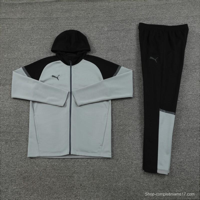 24/25 Puma Grey/Black Full Zipper Jacket +Long Pants