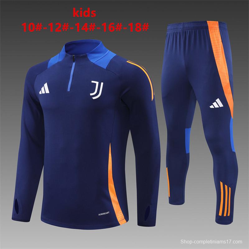 24/25 Kids Juventus Navy Half Zipper Jacket+Long Pants