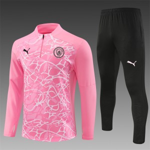 24/25 Manchester City Pink Half Zipper Jacket+Long Pants