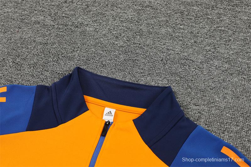 24/25 Juventus Orange Half Zipper Jacket+Long Pants