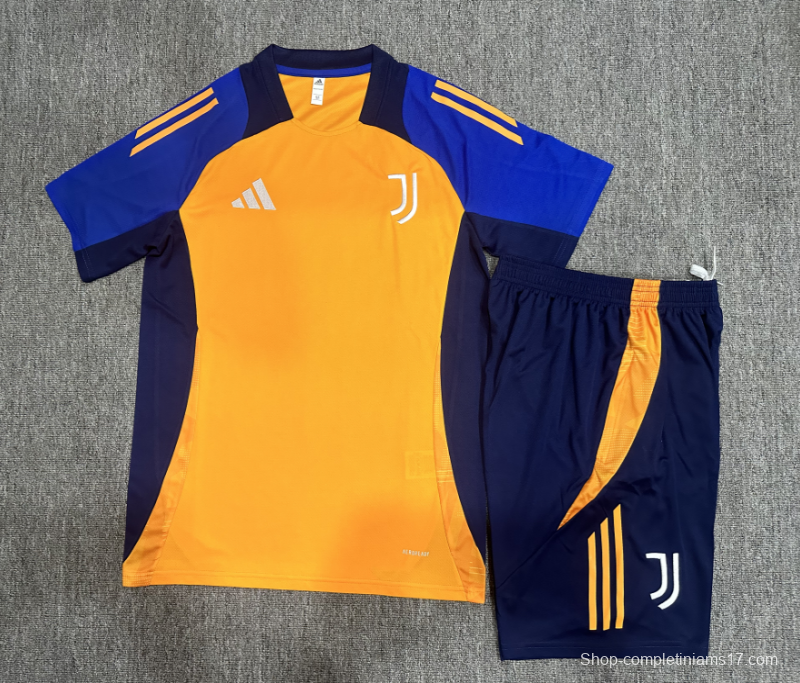 24/25 Kids Juventus Orange/Navy Short Sleeve Jersey+Shorts