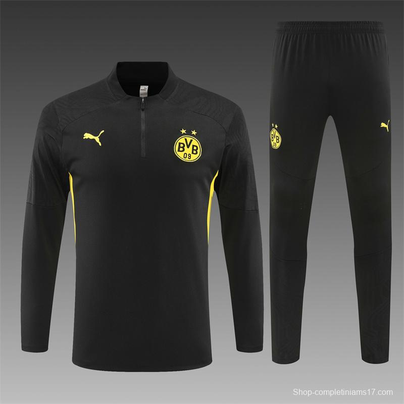 24/25 Borussia Dortmund Black Half Zipper Jacket+Long Pants