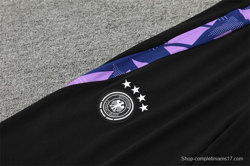 2024 Germany Purple Half Zipper Jacket+Long Pants