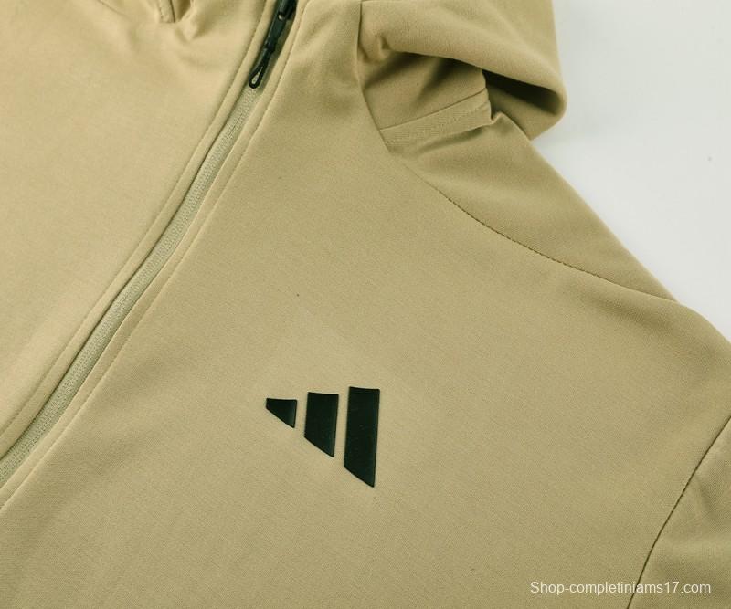 2024 Adidas Yellow Hoodie Full Zipper Jacket +Long Pants