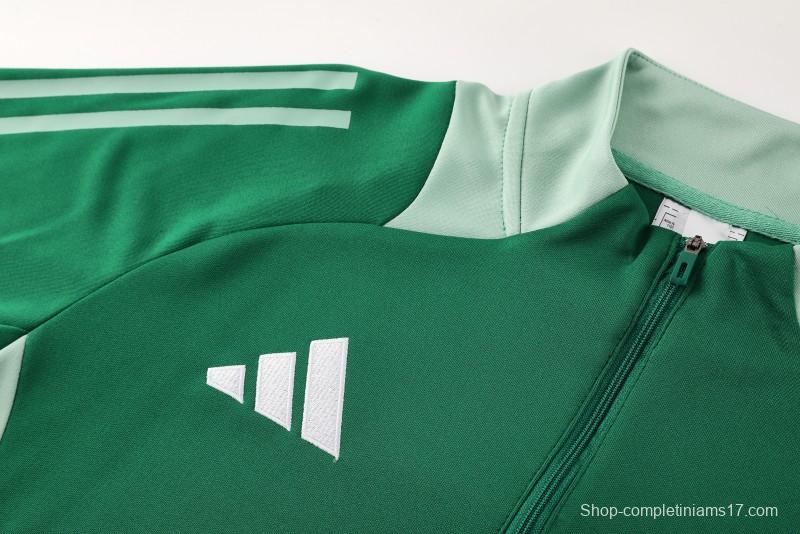 2024 Adidas Green Half Zipper Jacket +Long Pants