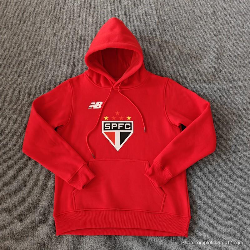 24/25 Sao Paulo Navy/Red/Black/Beige/Grey Hoodie WIth Black Badge