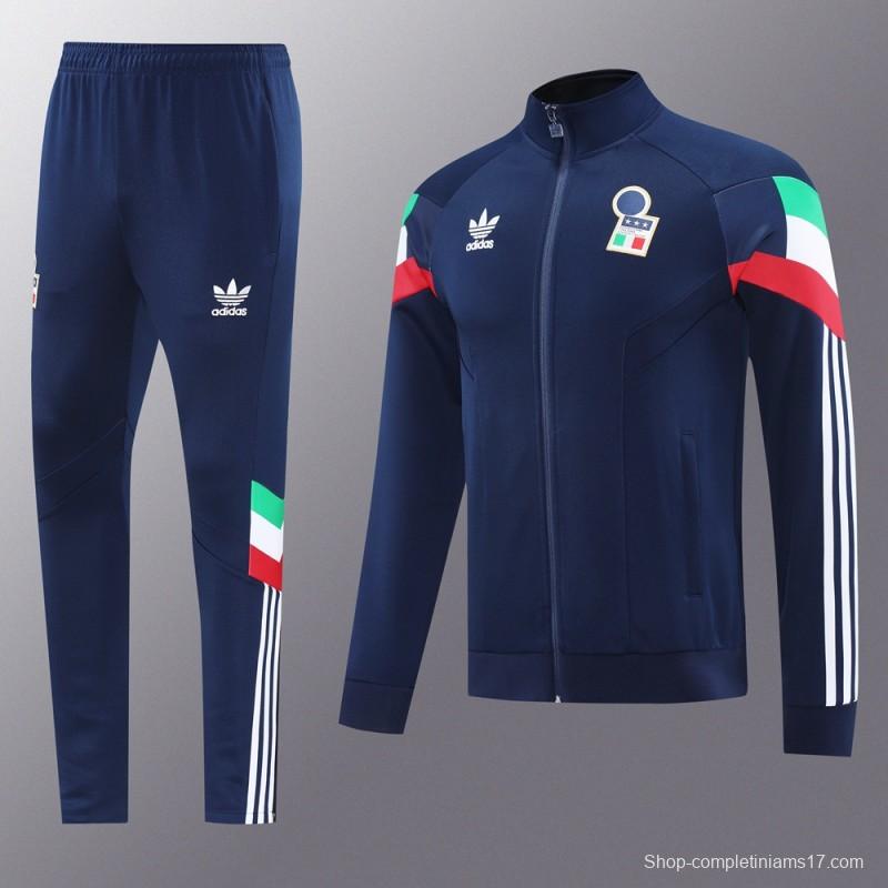 2024 Italy Blue Full Zipper Jacket +Long Pants