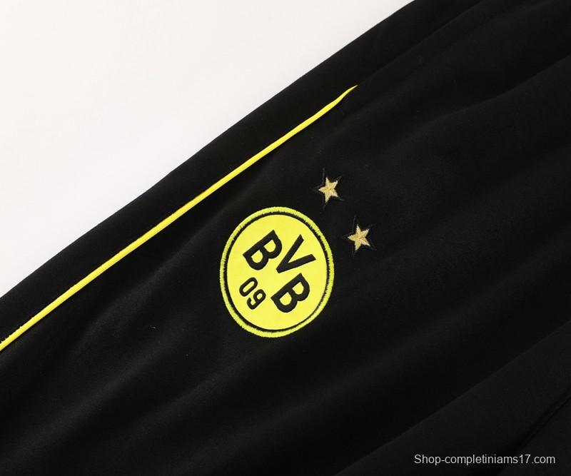 24/25 Borussia Dortmund Black Hoodie Full Zipper Jacket +Long Pants