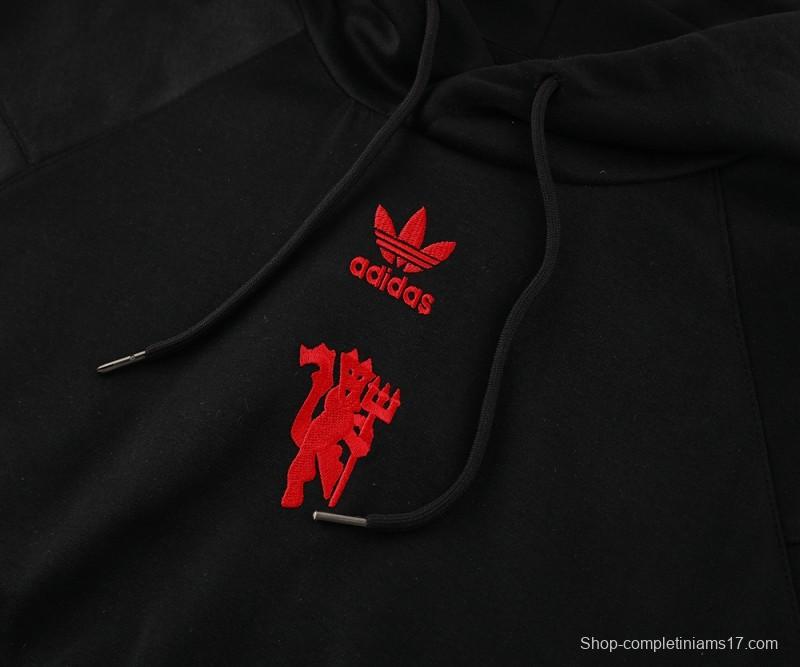 24/25 Manchester United Black Hoodie Jacket +Long Pants