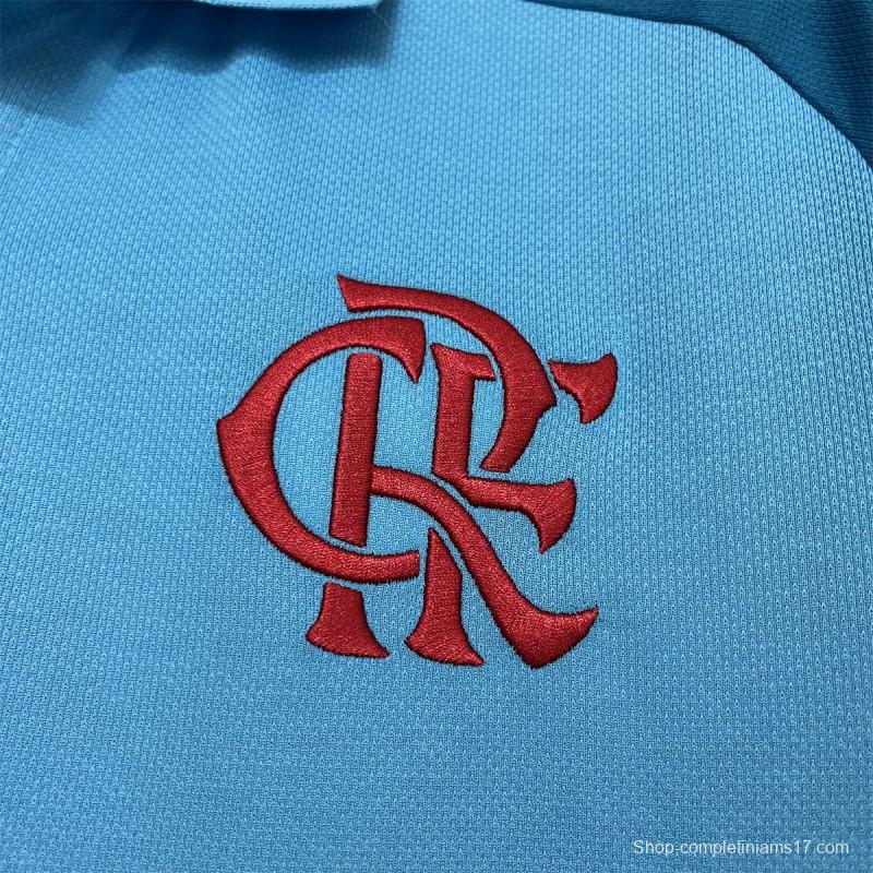 25/26 Flamengo Light Blue Polo Jersey S-XXXXL