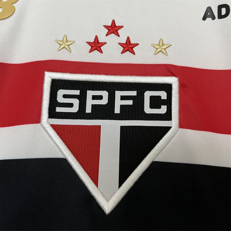 25/26 São Paulo Home Jersey With Chest Sponsor