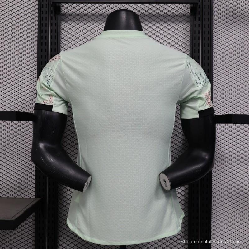 Player Version 2025 Portugal Away Mint Green Jersey with Graphic Pattern