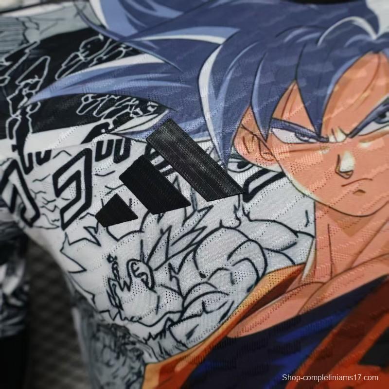 Player Version 2025 Japan White with Dragon Ball Goku Graphic Jersey