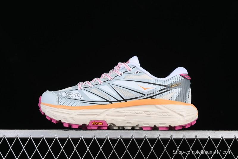 Hoka Mafate Speed 2 Lightweight Cushioned Trail Running Shoes with Vibram Outsole - 1126851 WIFL