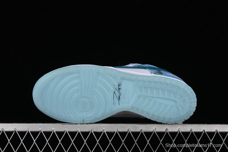 Nike Futura x Dunk Low Pro SB Skate Shoes with Tie-Dye Design - HF6061-400