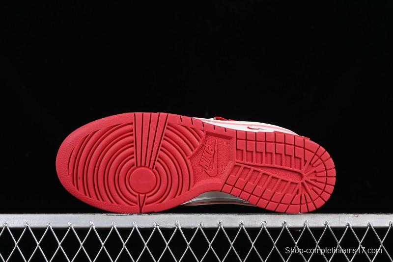 Nike SB Dunk Low Supreme Collaboration - Beige Red Mini Swoosh Anniversary Custom Low-Top Casual Skate Shoes - DJ2024-004