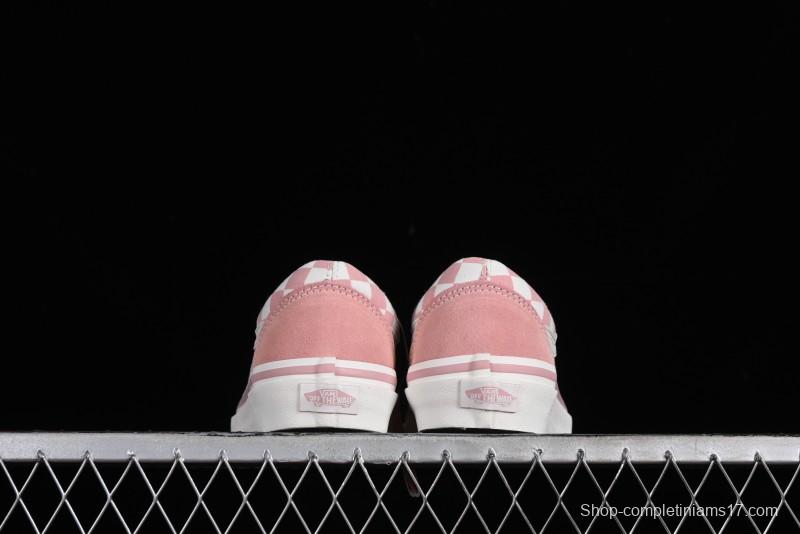 Vans Old Skool Reissue 136 Pink Checkerboard Low Top Retro Canvas Shoes - VN000MT6EBQ