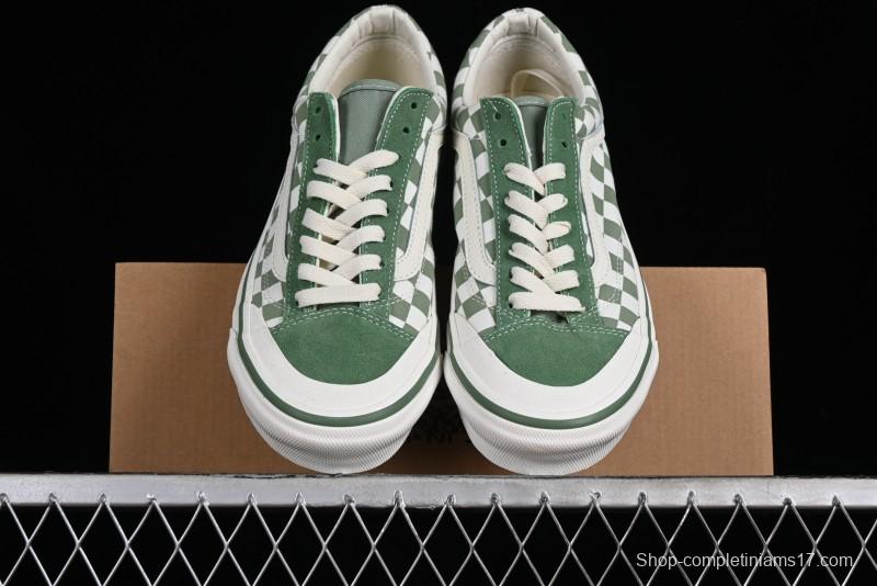 Vans Old Skool Reissue 136 Checkerboard Green Retro Canvas Shoes - VN000MT6V0N