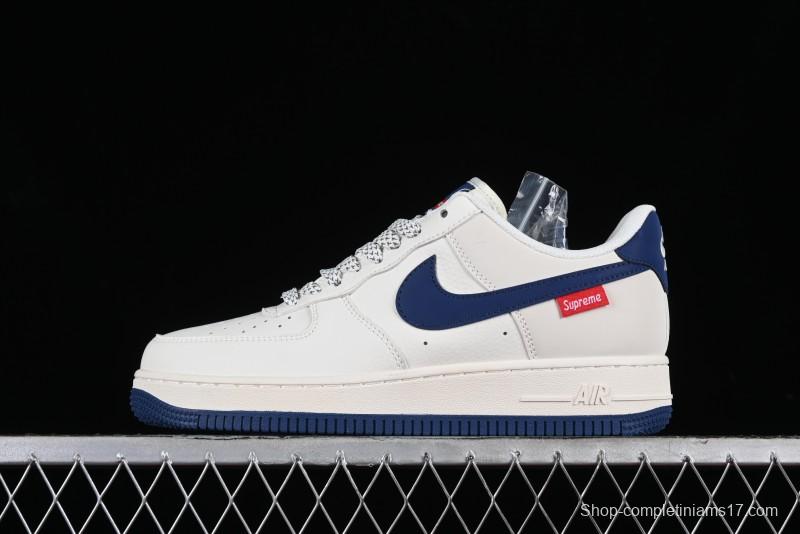 Supreme x Nike Air Force 1 '07 Low Collaboration Dark Blue Casual Sneakers - HD1968-025