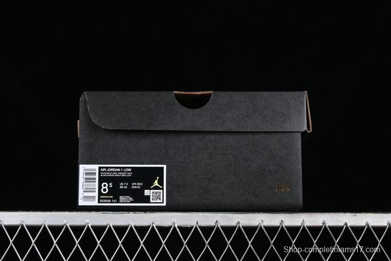 Nike Air Jordan 1 Low AJ1 White Blue Grey Low Top Lifestyle Basketball Shoes - 553558-141