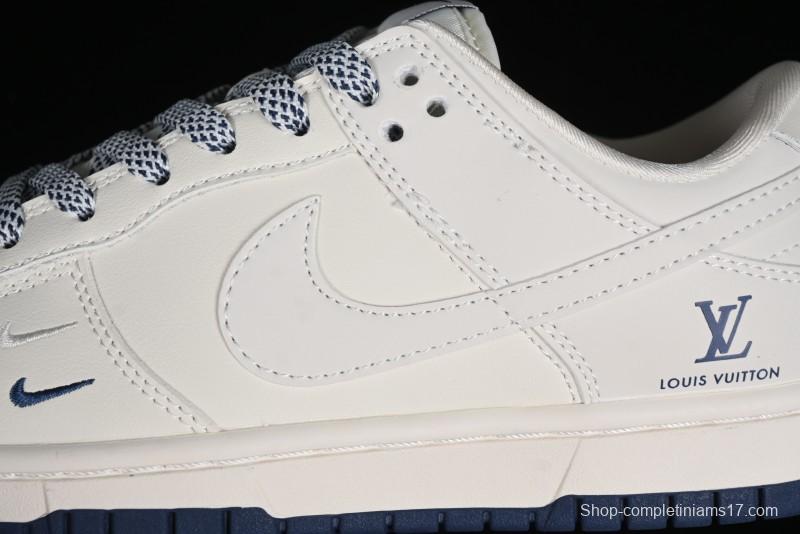 Nike SB Dunk Low LV Collaboration - Double Swoosh Blue Sole Anniversary High-End Custom Low-Top Casual Skate Shoes - XX2025-320