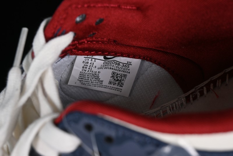 Nike SB Dunk Low Year of the Dragon Limited Edition - Dark Pattern Blue Red Swoosh Anniversary Custom Low-Top Casual Skate Shoes - DQ1098-365
