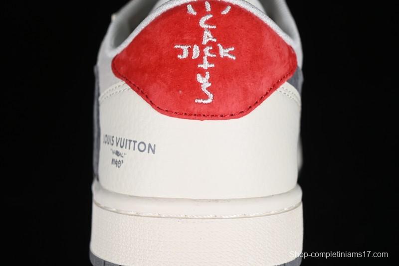 Nike Travis Scott x Fragment Design x Air Jordan 1 Low OG SP AJ1 LV Collaboration Casual Sneakers - XY2688-103