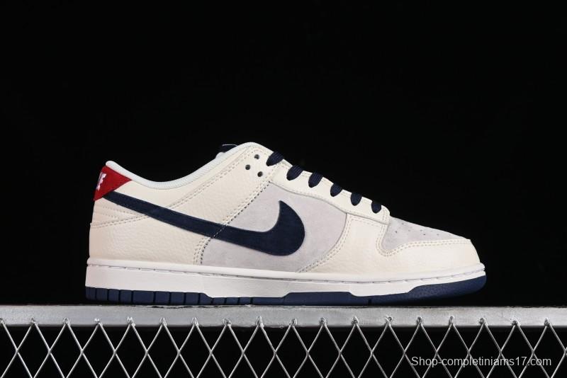 Nike SB Dunk Low LV Collaboration - Suede Navy Blue Anniversary High-End Custom Low-Top Casual Sneakers - FC1688-134