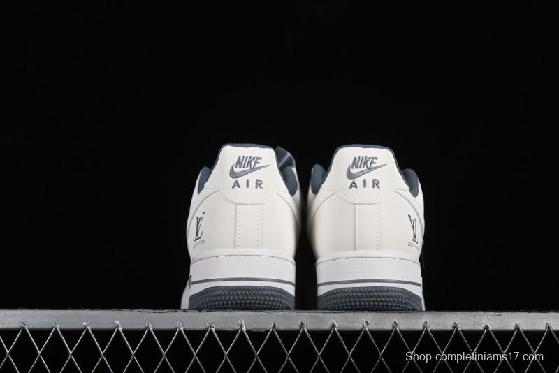 Nike Air Force 1 '07 Low LV Collaboration - Beige Grey Double Swoosh Low-Top Casual Sneakers - XZ6188-006