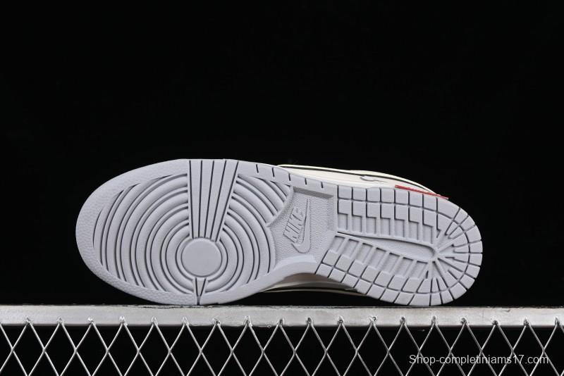 Nike SB Dunk Low Supreme Collaboration - Light Grey Anniversary Customized Low-Top Casual Skate Shoes - DJ2024-005