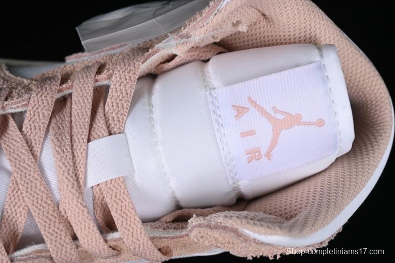 Nike Air Jordan AJ1 Mid Basketball Shoes in White Pink - FN7432-161