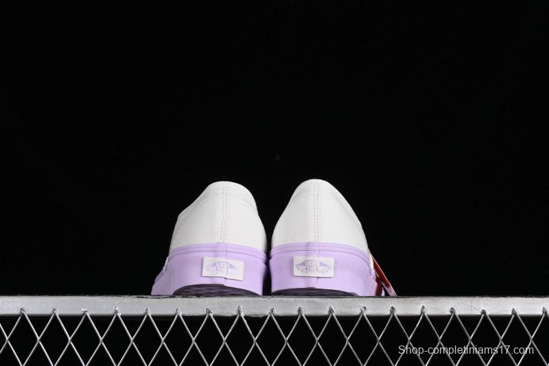 Vans Authentic White Purple Canvas Skate Shoes - VN0009PVCGX