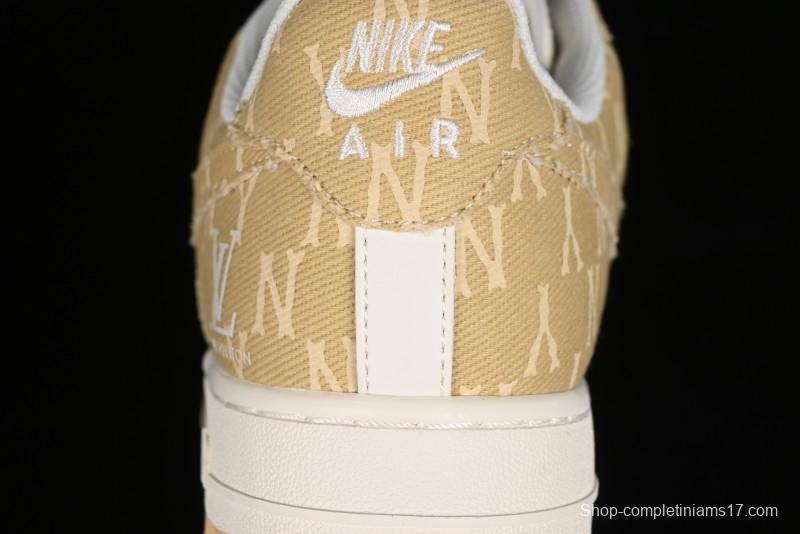 Nike Air Force 1 '07 Low LV Collaboration - Khaki Double Swoosh Low-Top Casual Sneakers - HD1968-027