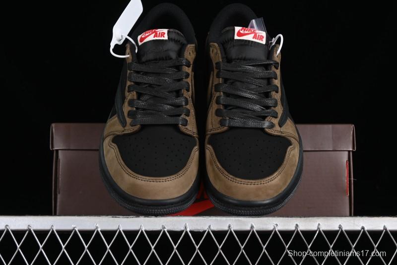 Nike Travis Scott x Air Jordan 1 Low OG AJ1 Reverse Swoosh Sneakers - DM7866-202