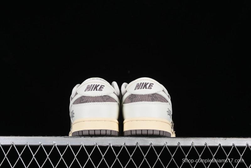 Nike SB Dunk Low LV Collaboration - Denim Patchwork Anniversary High-End Custom Low-Top Casual Sneakers - JH8310-956