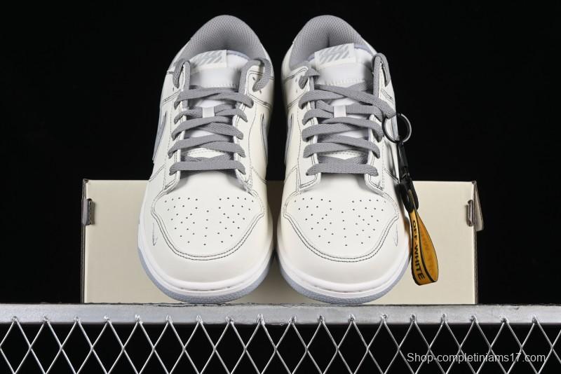 Nike SB Dunk Low OFF-WHITE Collaboration - Light Beige Grey Check Anniversary High-End Custom Low-Top Casual Sneakers - DJ2024-001