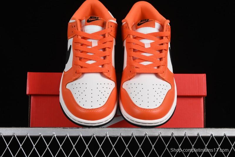 Nike SB Dunk Low Casual Skate Shoes in White, Orange, and Black - DH9765-003