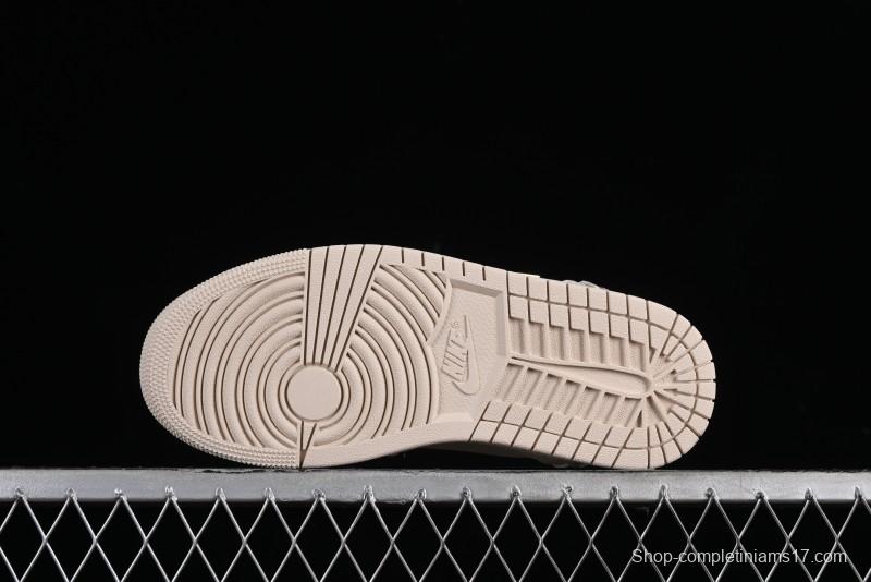 Nike Air Jordan 1 Low "Method of Make" Casual Sneakers in White Gold - FN5032-200