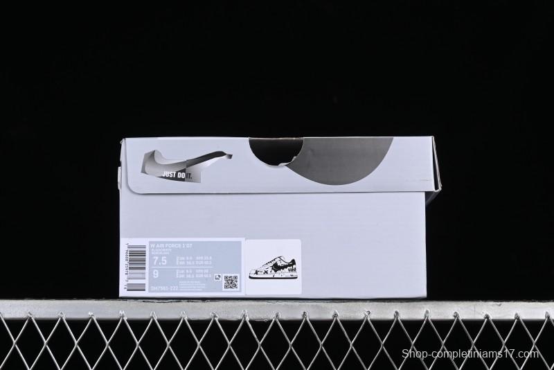 Nike Air Force 1 '07 Low Casual Sneakers with Black and White Graffiti Panda Design - DH7561-222